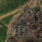The ethnic conflict has destroyed villages in a spiral of violence, like the Fulani village of Sadia-Peulh, seen here from the air