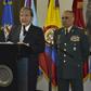 Defence Minister Carlos Holmes Trujillo speaking during a press conference in Bogota on January 13, 2019