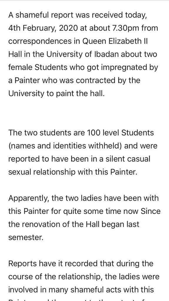 Painter contracted to paint University’s female hostel impregnates two students