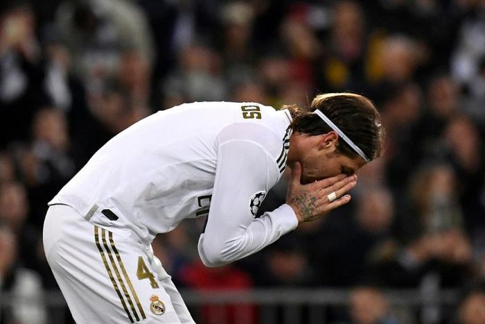 Sergio Ramos was sent off late on in Real Madrid's 2-1 defeat at home to Manchester City on Wednesday