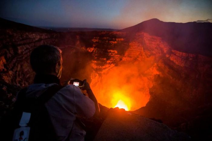 Masaya is one of only eight volcanoes in the world with an active lava lake
