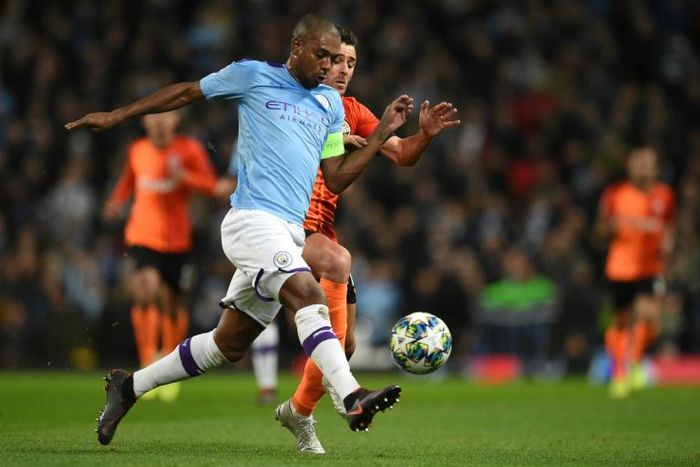 Staying on: Fernandinho has signed a contract extension with Manchester City
