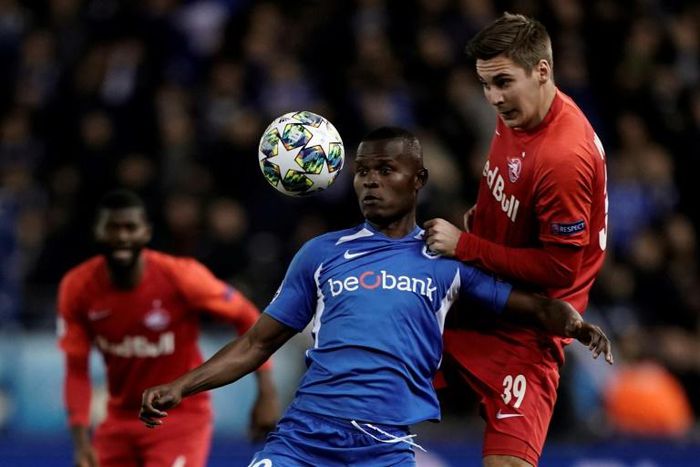 Mbwana Samatta (centre) joined Aston Villa from Genk on Monday
