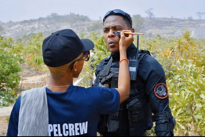 Femi Jacobs on the set of 'Eagle Wings, the Nigerian Air Force story'[Twitter/DefenceNigeria]