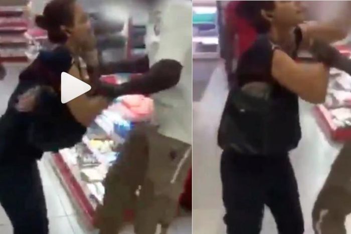 White woman dragged out of shopping mall after touching products without washing hands (video)