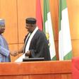 President of the Senate, Senator Ahmad Lawan swears in Rochas Okorocha [Twitter/@SPNigeria]