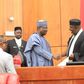 President of the Senate, Senator Ahmad Lawan swears in Rochas Okorocha [Twitter/@SPNigeria]