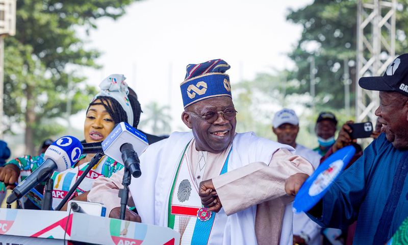 President Bola Tinubu (middle) at a campaign rally in Cross Rivers State.  [Facebook]