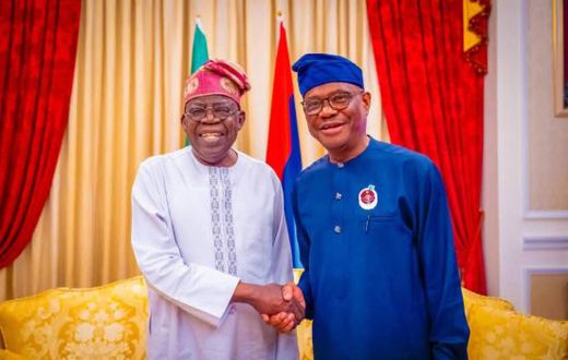 L-R: President Bola Tinubu and FCT Minister Nyesom Wike. [Facebook]