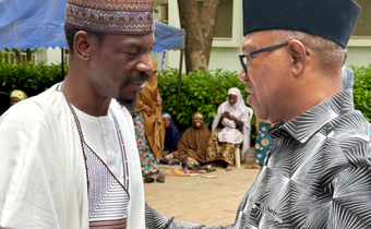 Peter Obi and Bashir Ahmad at Buhari's residence in Daura.