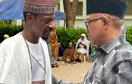 Peter Obi and Bashir Ahmad at Buhari's residence in Daura.