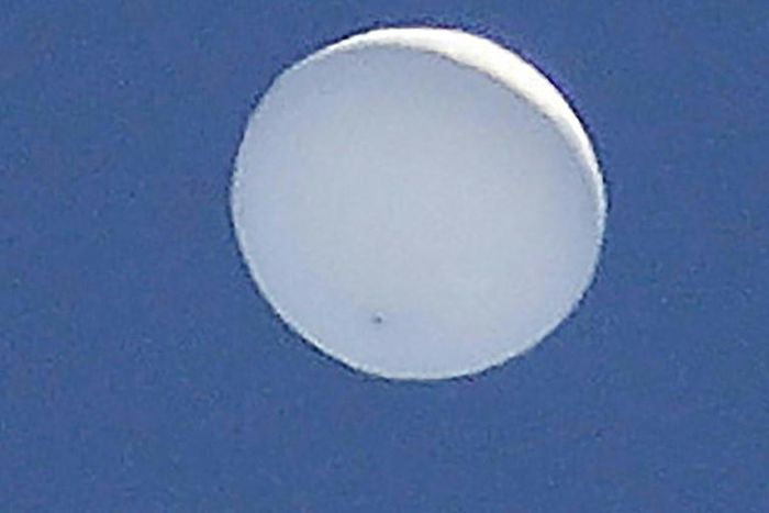 The unidentified flying object is seen above Aoba Ward in Sendai