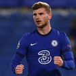 Chelsea striker Timo Werner celebrates scoring against Rennes