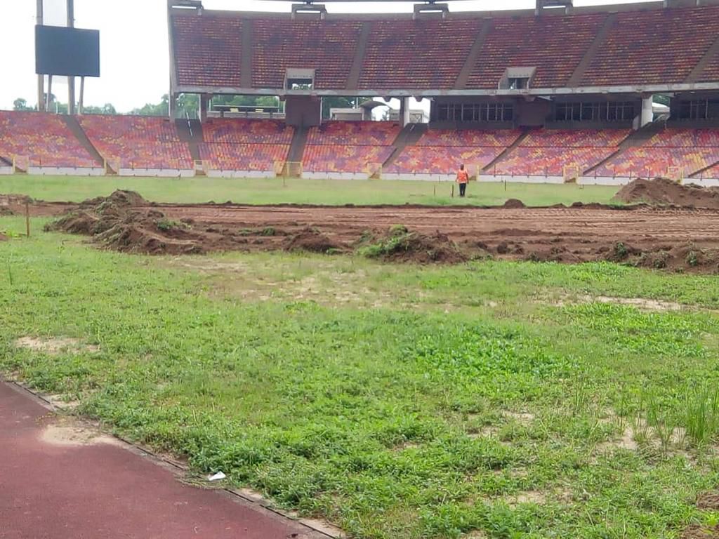 Renovation work commences at Moshood Abiola Stadium.
