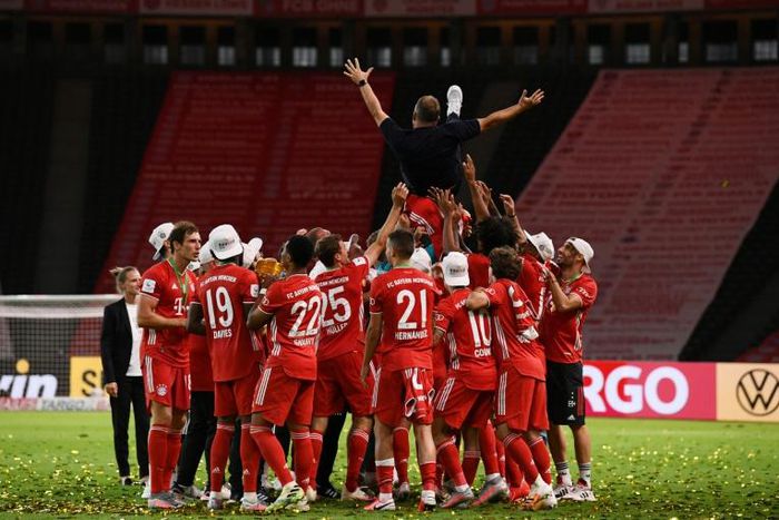 Bayern Munich won the German Cup in an empty stadium  in July 4