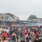 Hundreds of protesters gathered to demand the reopening of the Kinshasa market
