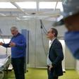 Wires are still hanging from the ceilings, but  the vast Berlin site will soon be able to host up to 1,000 patients