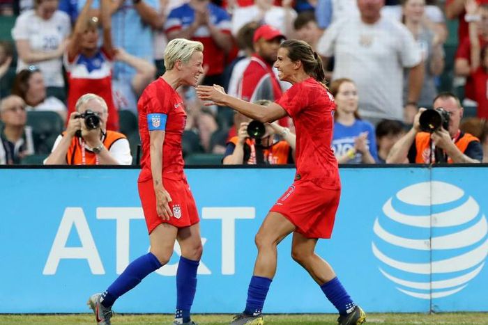 US Women's World Cup stars Megan Rapinoe (L) and Tobin Heath have decided not to compete in the National Women's Soccer League tournament that opens Saturday in Utah