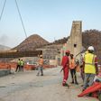 Construction is carried out at the Grand Ethiopian Renaissance Dam, near Guba in Ethiopia, in December 2019