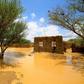Sudanese children stand across a flooded street after torrential rain led to landslides and flash floods in the town of Umm Dawan Ban, southeast of the capital Khartoum