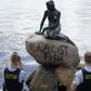 The iconic statue of the Little Mermaid in Cophengan vandalised with a phrase which has left police puzzling over what it means and who might have written it
