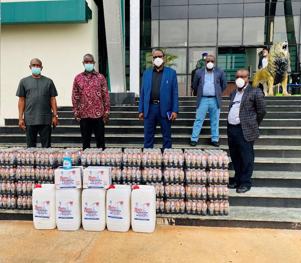 L-R: Chief of Staff to the Enugu State Governor, Dr Festus Uzoh;  Permanent Secretary Ministry of Health, Dr Ifeanyi Agujiobi; Peter Ani (Brewery Manager, Ama Brewery); Isaac Nwabuzor (Corporate Affairs Manager, East); Dr Obaro Ovienuno (Ama Brewery Me...
