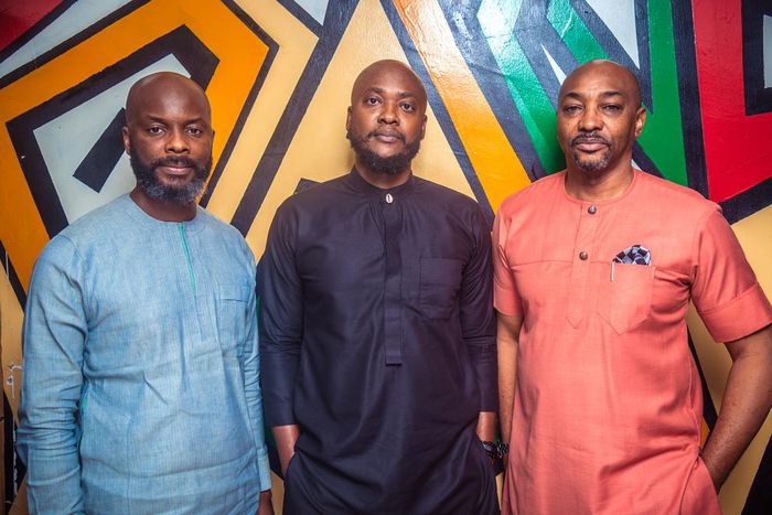 L-R: NKem Nweke, NzukoLabs Trustee; Chuma Anagbado, Mbari Uno Forum Trustee; Chinenye Mba-Uzoukwu, Society of Igbo Professional Trustee at Mbari Uno(House of Collaboration)
