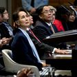 Aung San Suu Kyi leading the Myanmar defence team at the UN's International Court of Justice in December 2019