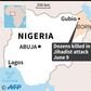 Map of Nigeria locating the northeastern Borno state where a jihadist attack on Tuesday left dozens dead
