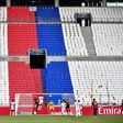 Quiet return: Lyon and Nice played a friendly in as empty stadium