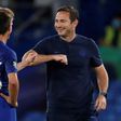 Chelsea manager Frank Lampard celebrates his team's Premier League win against Manchester City