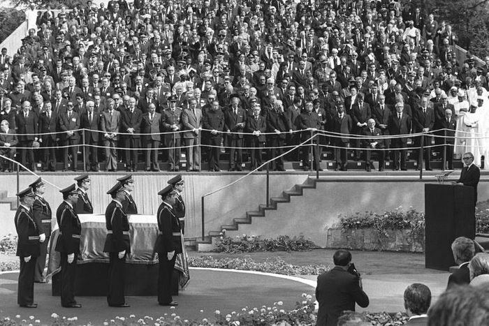 The funeral of communist Yugoslavia's leader Josip Broz Tito, on May 8, 1980, in Belgrade