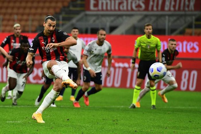 Zlatan Ibrahimovic scored twice in AC Milan's season opener against Bologna.