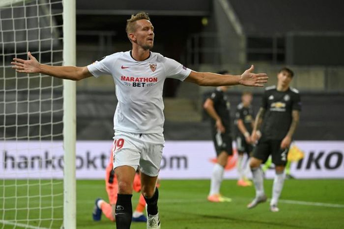 Luuk De Jong scored Sevilla's winner to reach the Europa League final