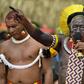 Raoni Metuktire addresses members of different Brazilian tribes in Piaracu village, Mato Grosso state, in January 2020