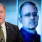 Secretary of State Mike Pompeo holds a news conference in front of an image of Paul Whelan, a former US marine who was arrested for alleged spying in Moscow
