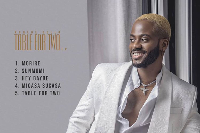 Korede Bello releases new EP, 'Table For Two.' (MAVIN)