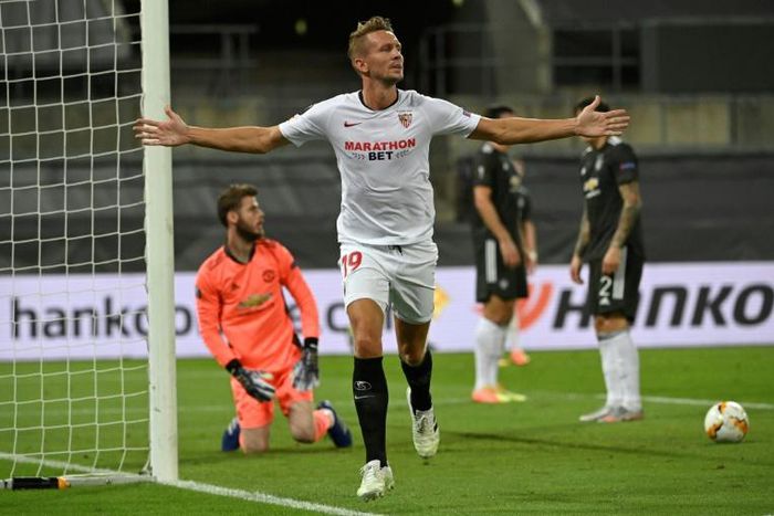 Luuk De Jong starts the Europa League final for Sevilla after scoring the winner in the semi-final against Manchester United