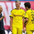 Dortmund's Swiss coach Lucien Favre (L) will be in charge for next season, sports director Michael Zorc confirmed Thursday.