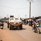 Members of the UN peacekeeping mission in the Central African Republic (MINUSCA) are seen patrolling in Bangui in January 2020 -- UN Secretary General Antonio Guterres has said he sees "progress" on political reform, but more needs to be done