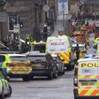 The centre of Glasgow cordoned off by authorities where a police officer is reported to have been stabbed and several other people injured