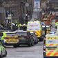The centre of Glasgow cordoned off by authorities where a police officer is reported to have been stabbed and several other people injured