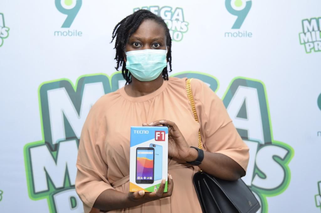 Oyebimpe Oloyede, smartphone winner at the ongoing 9mobile Mega Miliions Promo