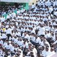 The stadium in Gitega where the funeral ceremony is to be held was packed with citizens from across the country, all dressed in white at the request of authorities