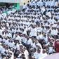 The stadium in Gitega where the funeral ceremony is to be held was packed with citizens from across the country, all dressed in white at the request of authorities