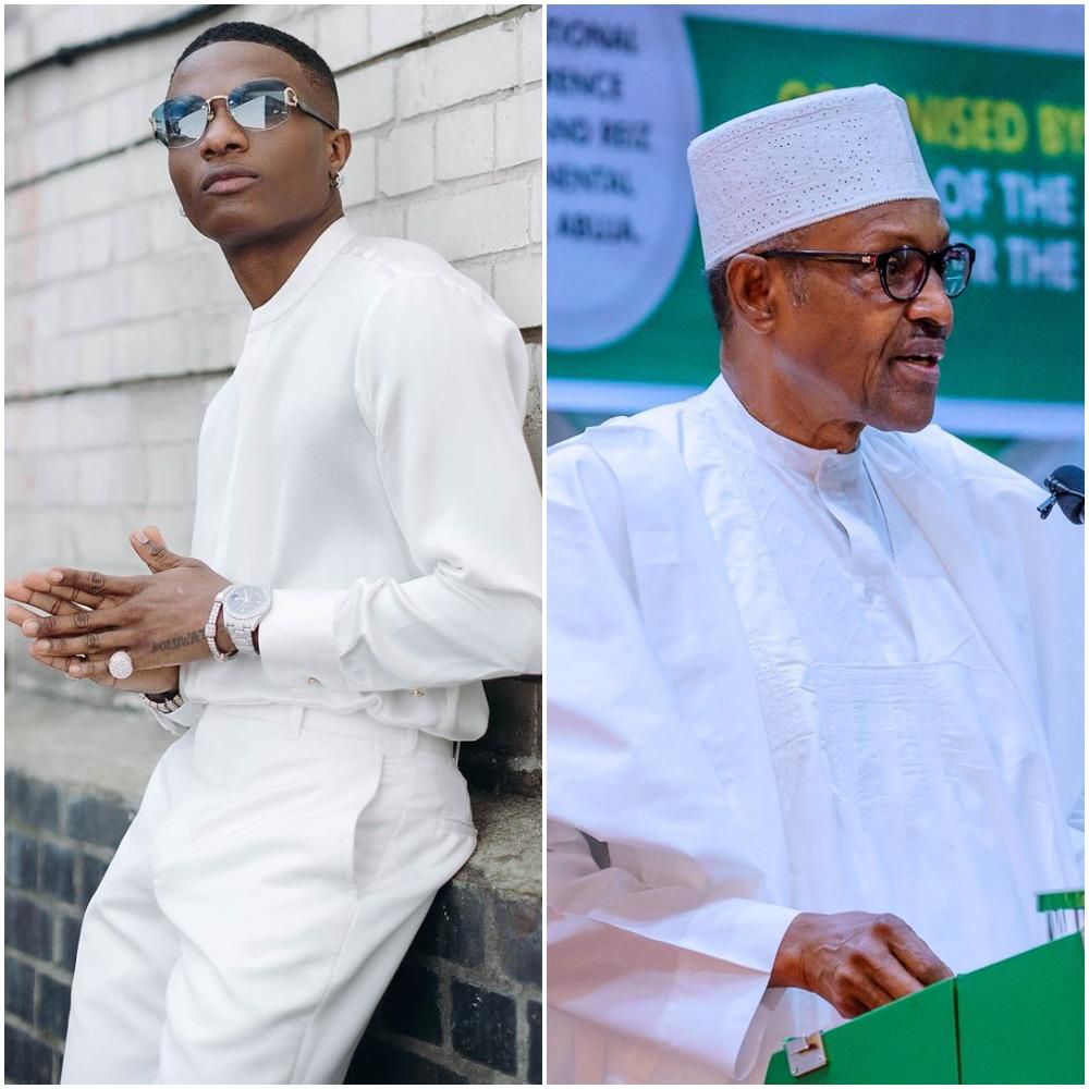 Wizkid and President Muhammahdu Buhari (Instagram/Wikzkdi and Twitter/President Buhari)