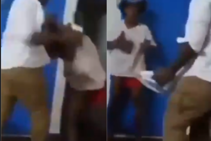 Viral video of man hitting wife’s head with electric iron in front of kids sickens social media users