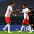 Tyler Adams (right) celebrates with Yussuf Poulsen