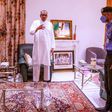 President Muhammadu Buhari receiving updates on #ENDSARS protests from Vice President, Prof Yemi Osinbajo and the Police IG, Mohammed Adamu. (MBuhari/Twitter)
