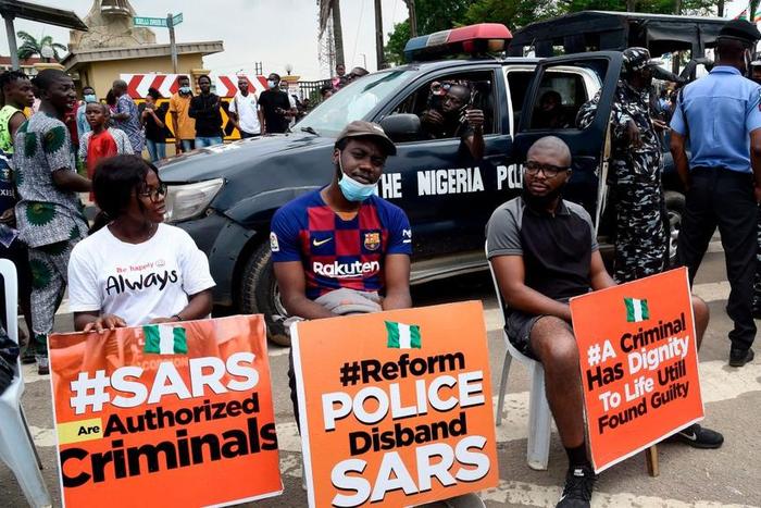 Nigerian youths during the recent protest against police brutality and bad governance (CNN